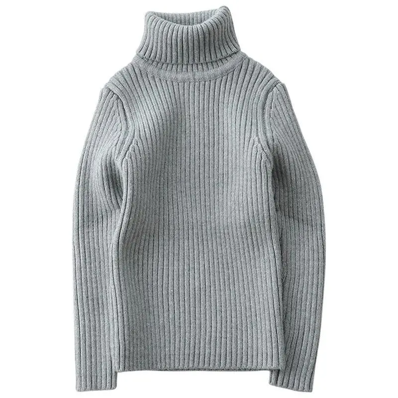 Girls Velvet Turtleneck Sweater Winter Warm Thickened Yellow