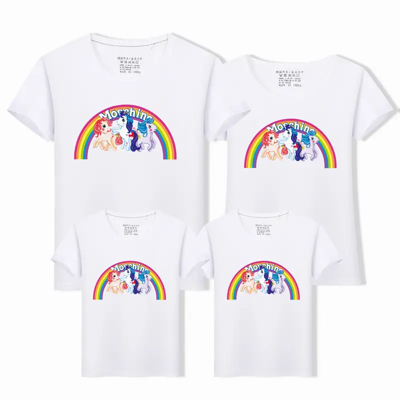 White Unicorn Rainbow Family T-Shirt Set