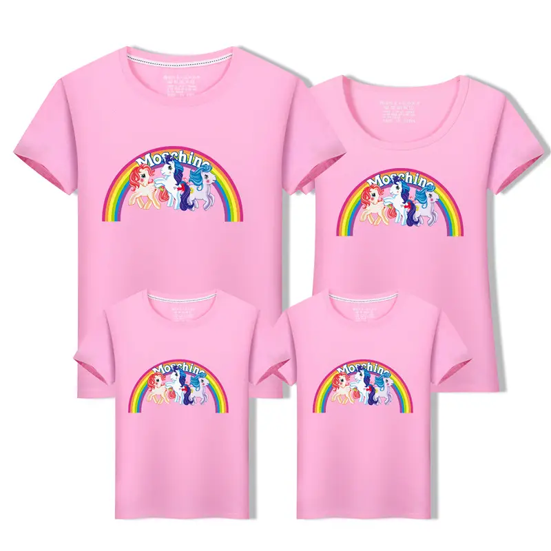White Unicorn Rainbow Family T-Shirt Set