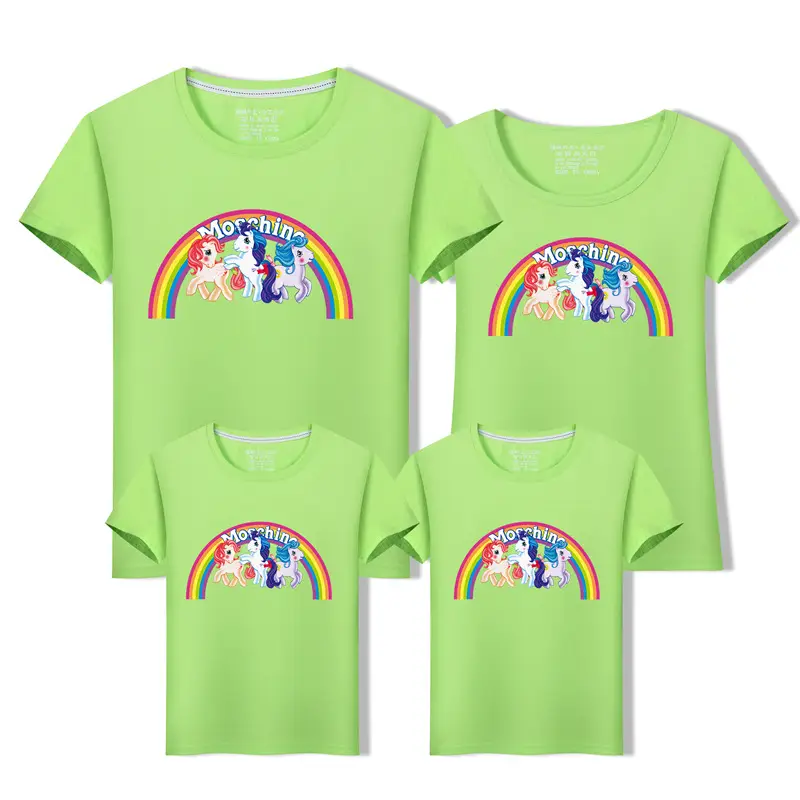 White Unicorn Rainbow Family T-Shirt Set