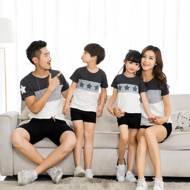 Parent-Child Cotton T-Shirt Summer Family Set