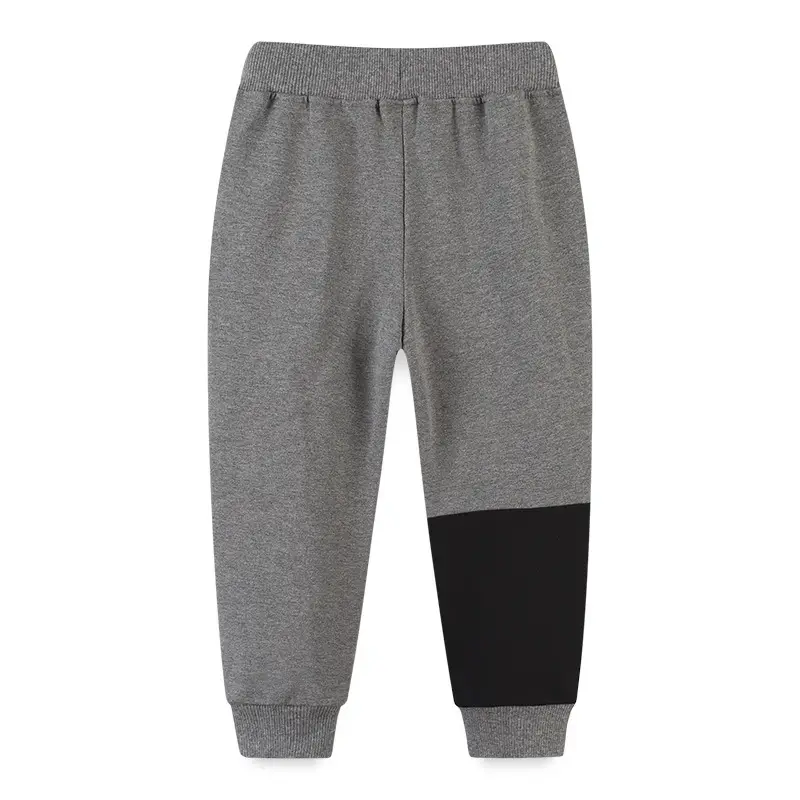 Kids Cartoon Cat Print Sweatshirt Pants Grey Black Cotton 3-12Y