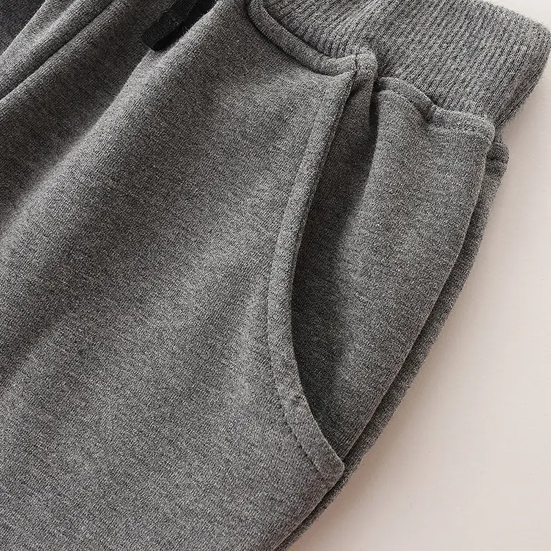Kids Cartoon Cat Print Sweatshirt Pants Grey Black Cotton 3-12Y