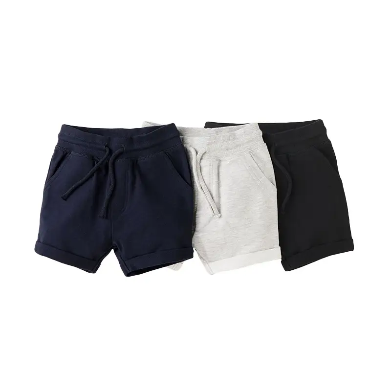 Kids Drawstring Shorts Navy Grey Black Cotton