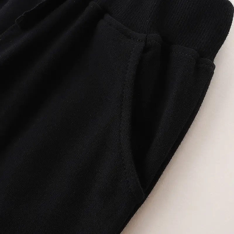 Black Dinosaur Themed Cotton Joggers for Kids
