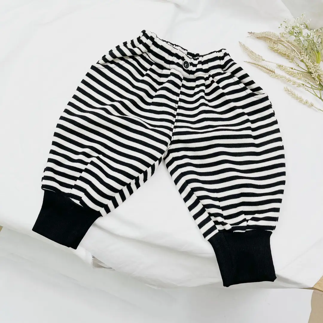 Kids Harem Pants Striped Black White Brown
