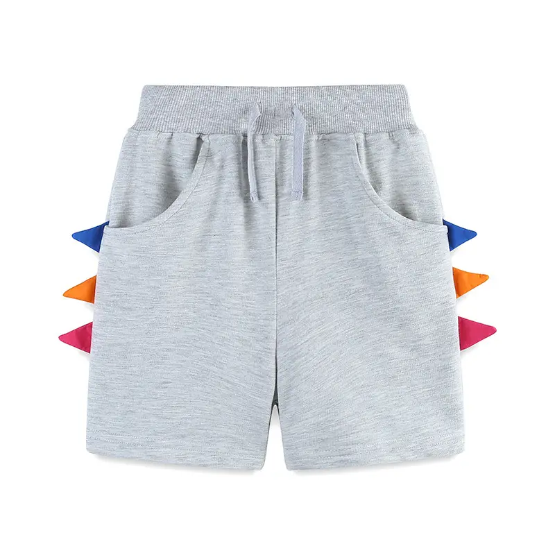 Dinosaur Dino Shorts Navy Grey Kids Knitted Summer Wear