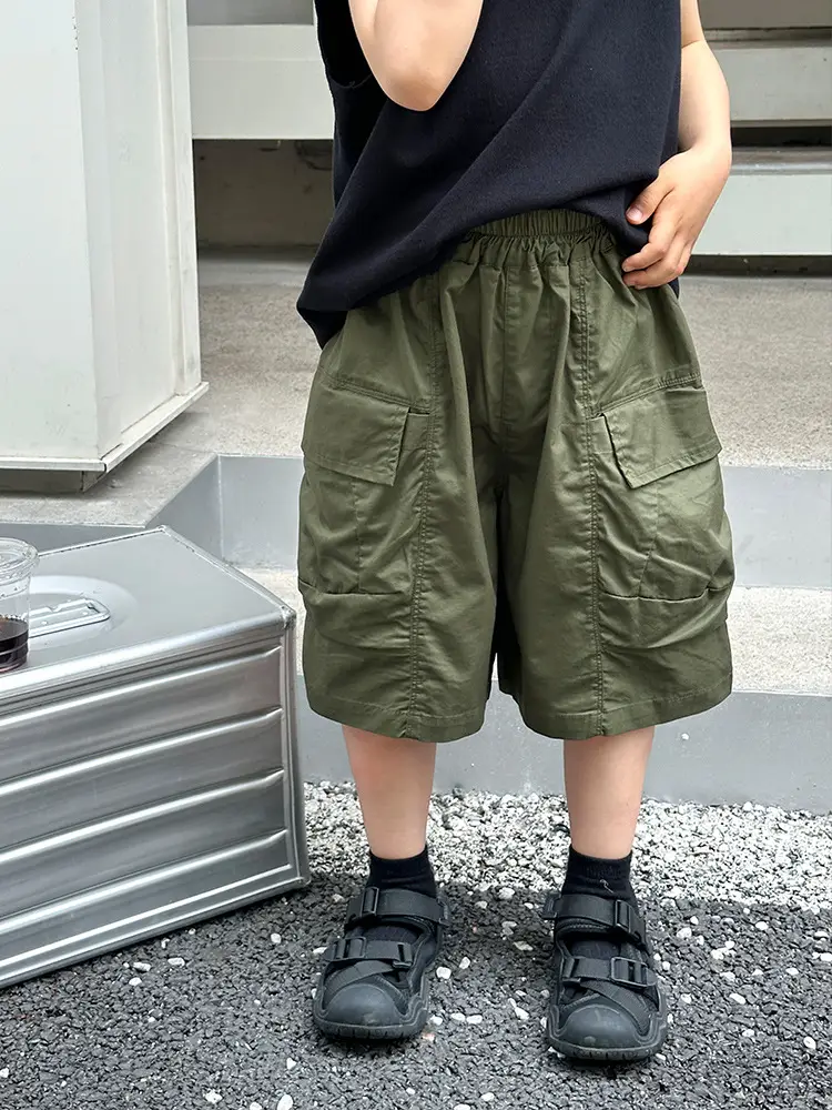 White Cargo Shorts for Kids 5-12 Years Lightweight Summer Wear