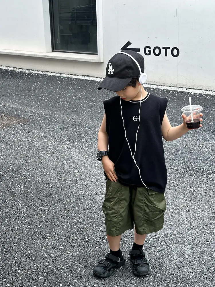 White Cargo Shorts for Kids 5-12 Years Lightweight Summer Wear