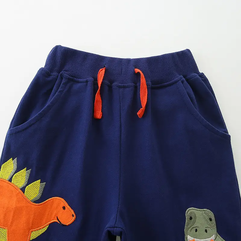 Kids Dinosaur Pants Blue Cotton for Ages 2-5