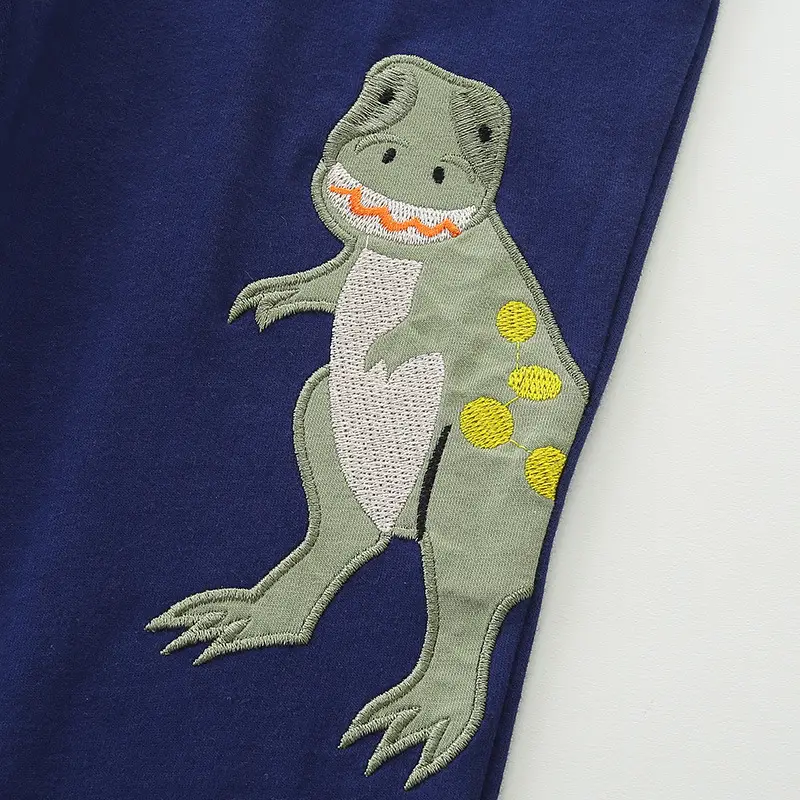Kids Dinosaur Pants Blue Cotton for Ages 2-5