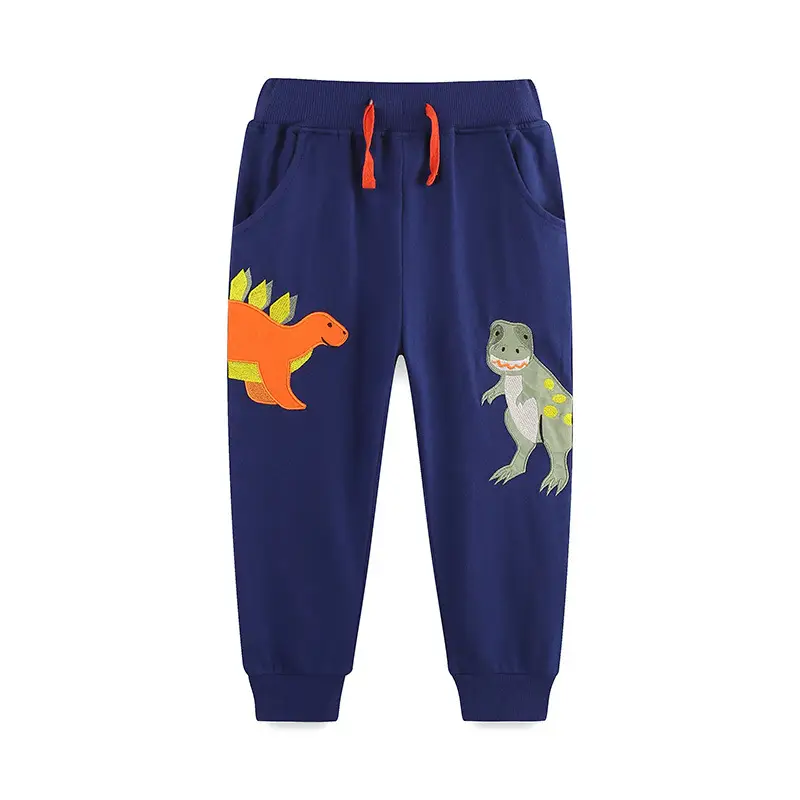 Kids Dinosaur Pants Blue Cotton for Ages 2-5