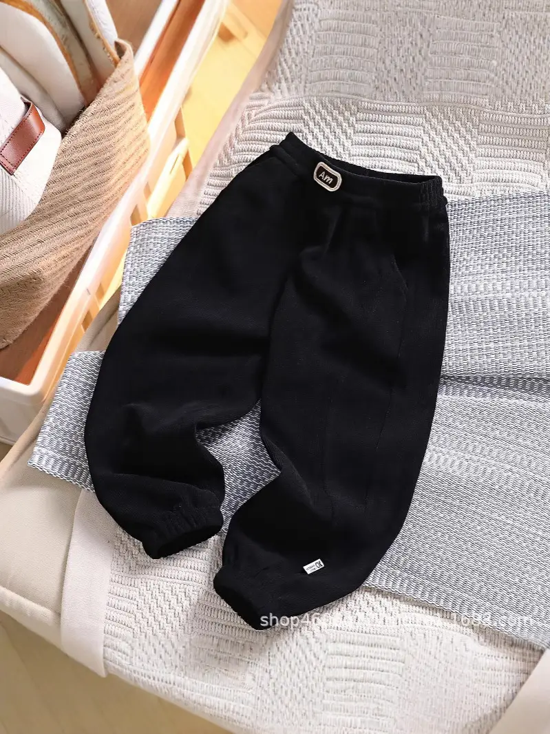 Kids Corduroy Sweatpants Navy Black Brown Elastic Waist