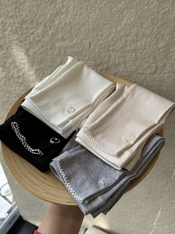 Korean Inspired Leggings for Girls - Black White Grey Beige Modal