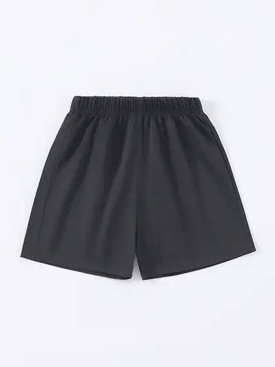 Kids Elastic Waist Shorts Solid Color Summer Wear