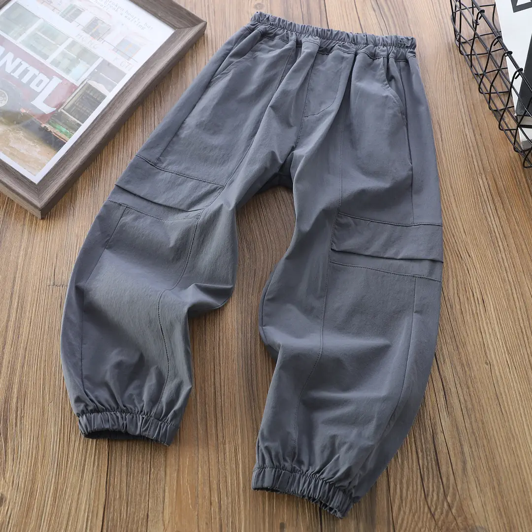 Kids Quick-Dry Cargo Pants Multi-Color Elastic Waist