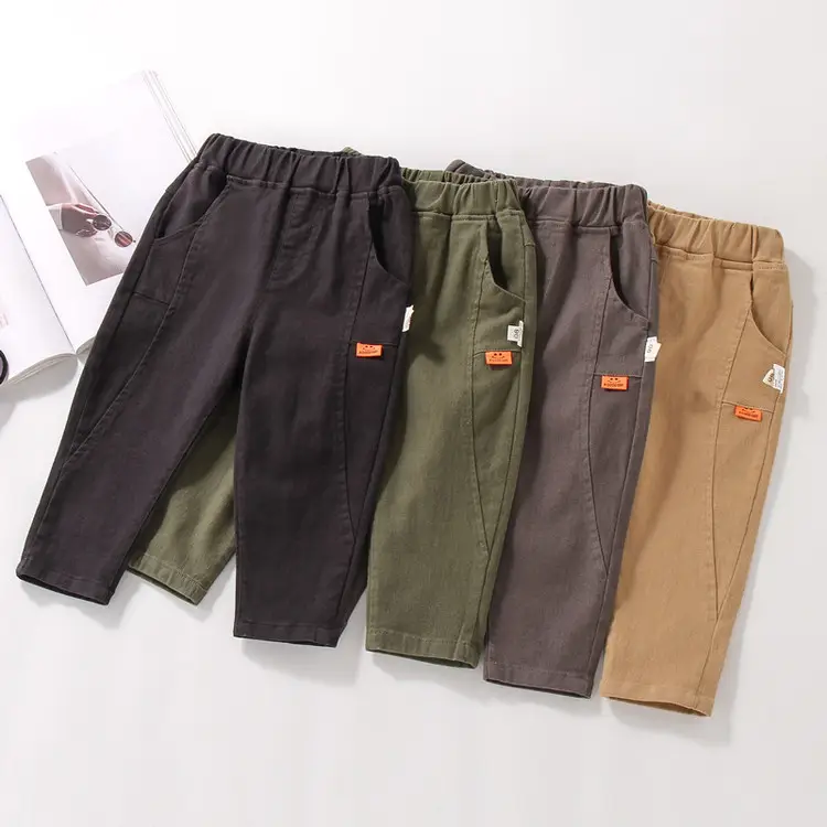 Boys Casual Pants Western Style Elastic Waist 4 Colors