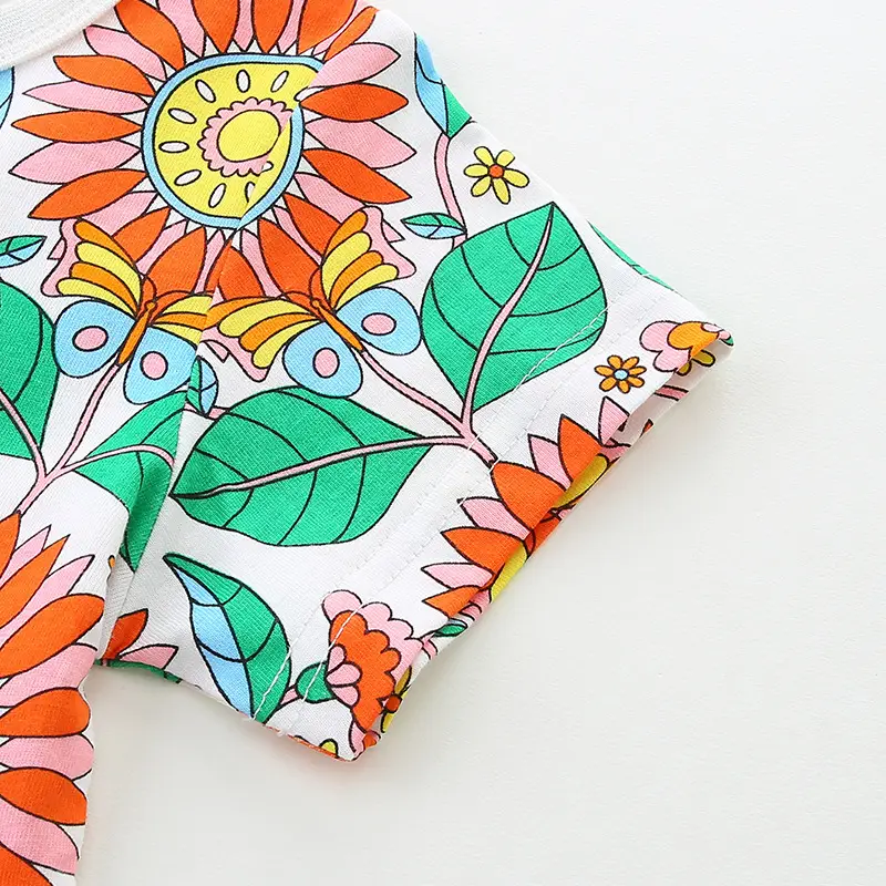 Girls Sunflower Print Summer Dress Bright Cheerful