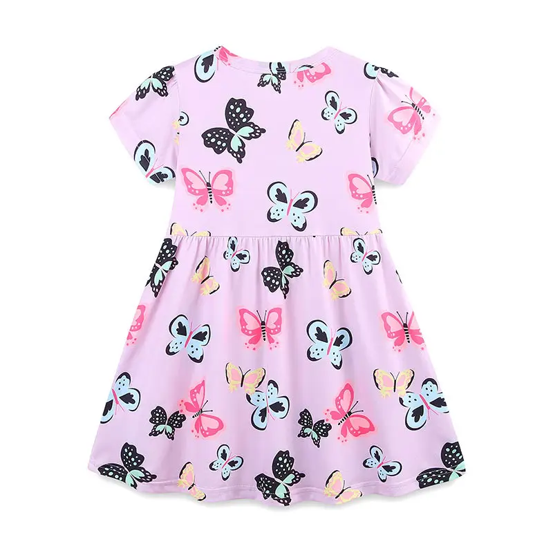 Kids Butterfly Print Dress Pink A-Line 2-5Y