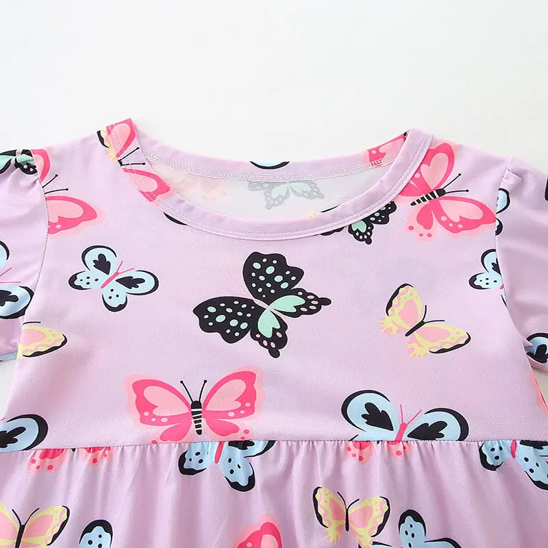 Kids Butterfly Print Dress Pink A-Line 2-5Y