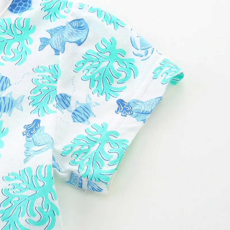 Kids Ocean Print Cotton Dress for Girls 3-8Y