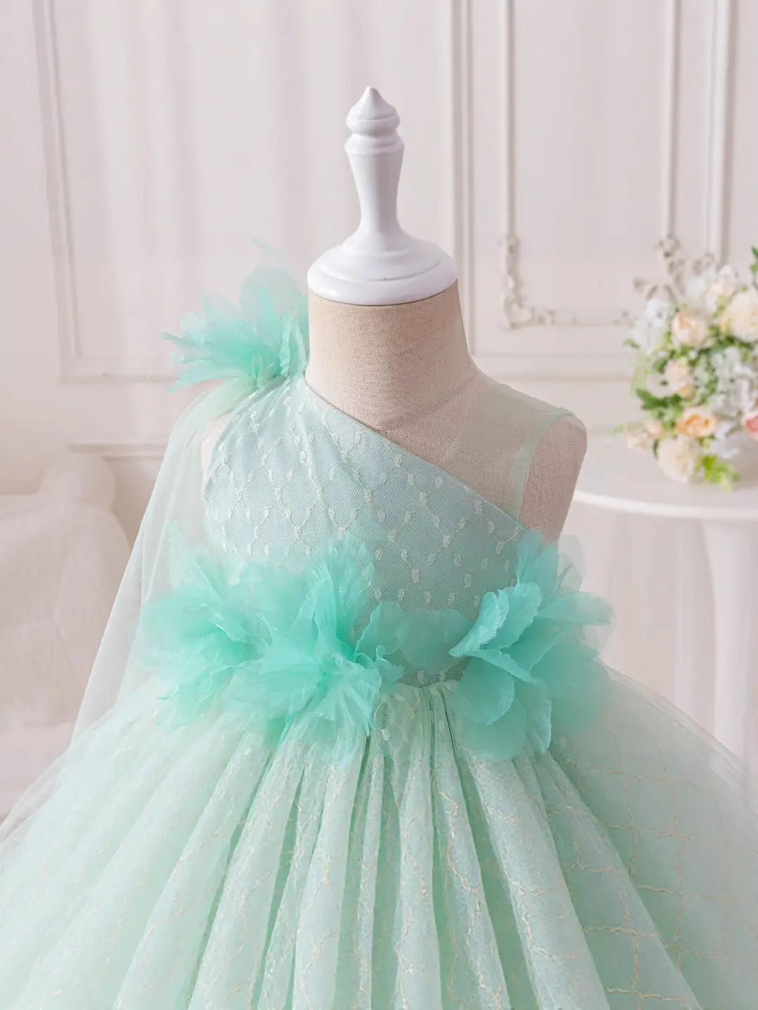 Light Green Tulle Princess Dress for Girls