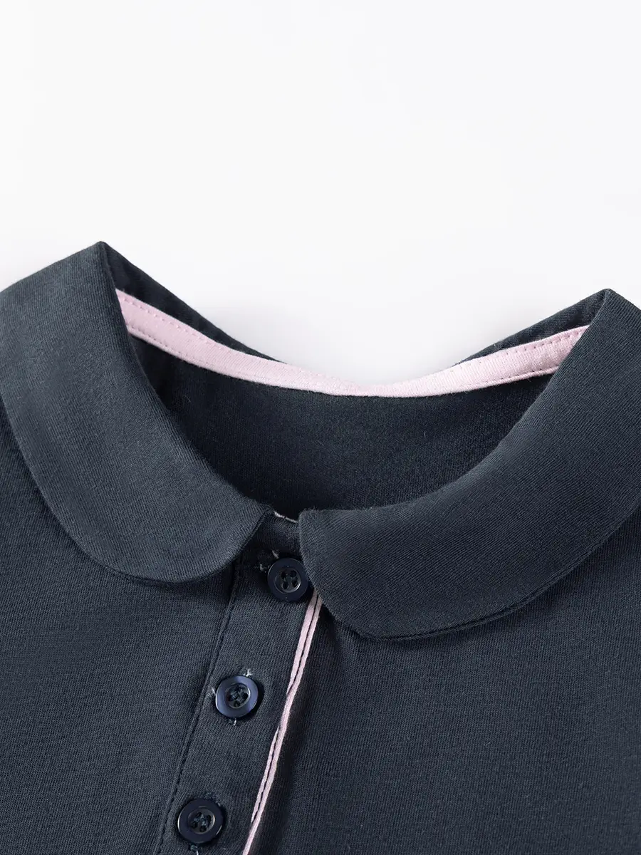 Kids Polo Dress Black Horse Print Summer Wear