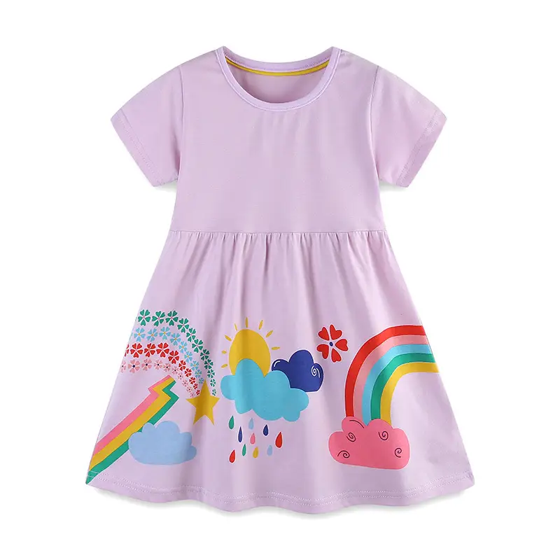 Kids Rainbow Cloud Dress Light Pink 2-5Y