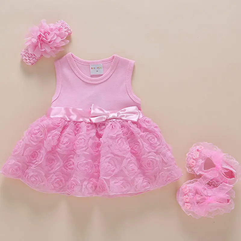 Red Sleeveless Princess Dress with Bow & Butterfly Hairband