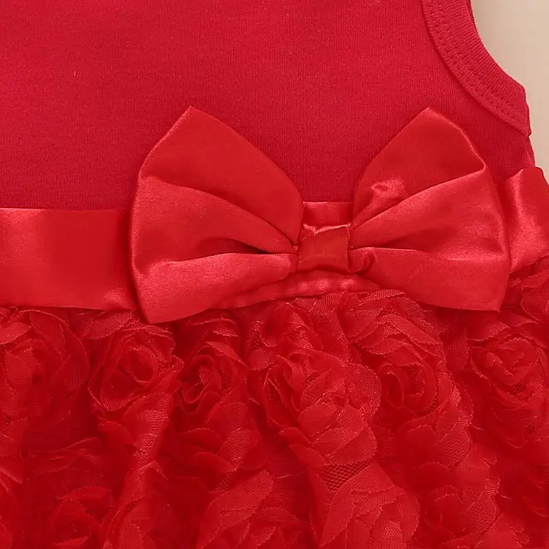 Red Sleeveless Princess Dress with Bow & Butterfly Hairband