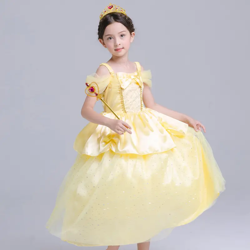 Belle Princess Yellow Tulle Dress for Girls 3-6Yr
