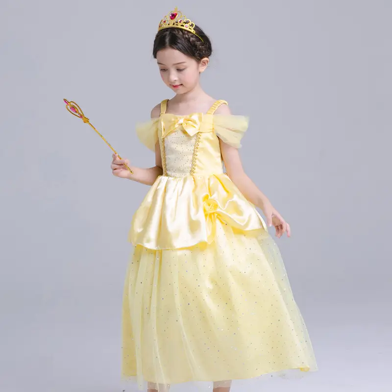 Belle Princess Yellow Tulle Dress for Girls 3-6Yr