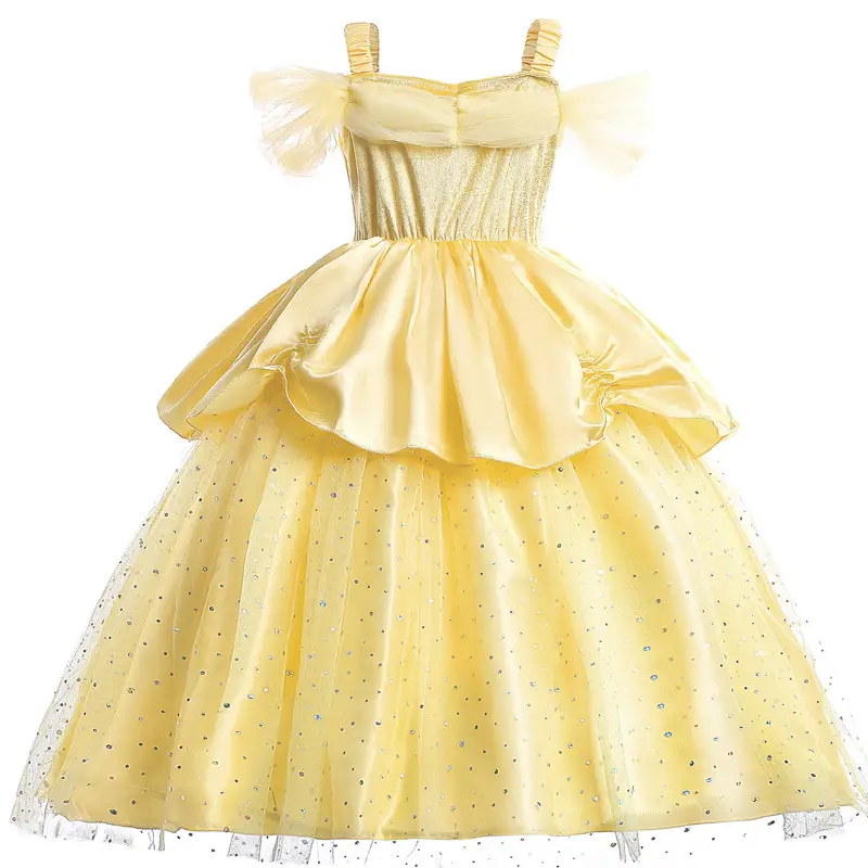 Belle Princess Yellow Tulle Dress for Girls 3-6Yr
