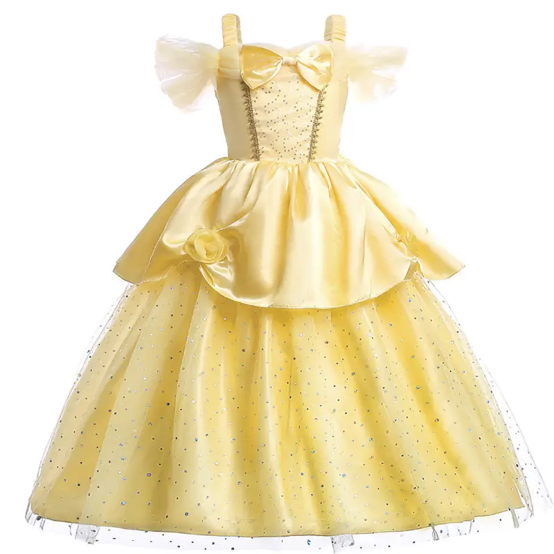 Belle Princess Yellow Tulle Dress for Girls 3-6Yr