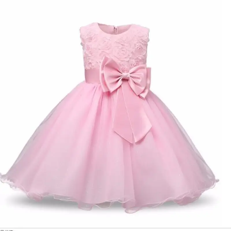 Purple 3D Rose Princess Dress for Girls
