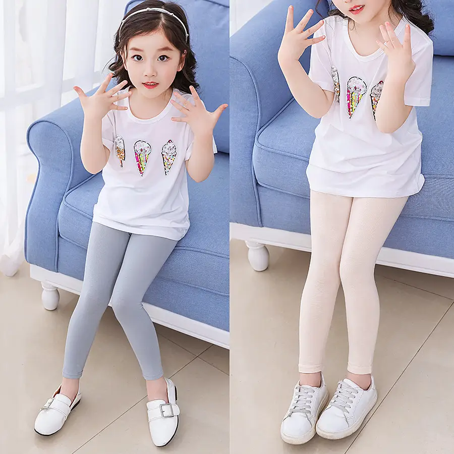 Stylish Black Summer Leggings for Girls 5-12
