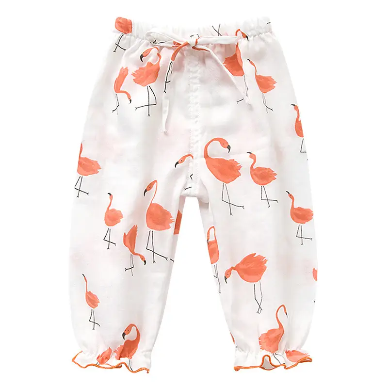 Kids Cotton Printed Pajama Pants Summer Warm Flamingos