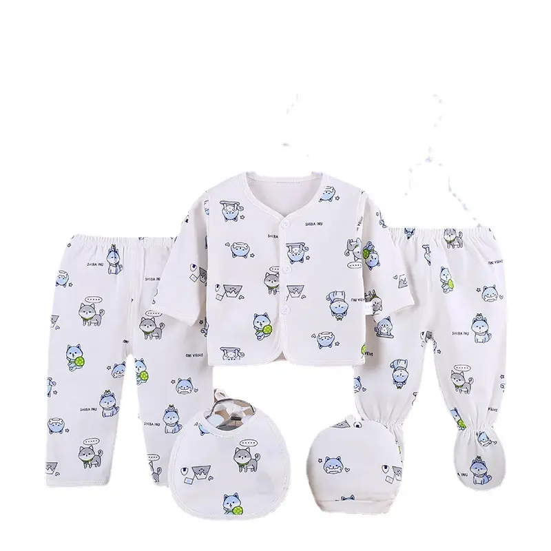 White Baby Suit Set with Cat Scarf for Newborns