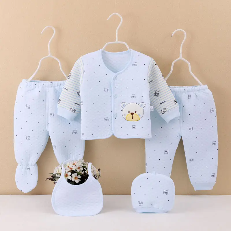 Baby Set with Bear Embroidery Cotton 0-3M