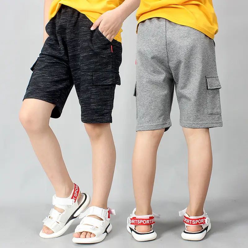 Boys Cargo Shorts Gray Cotton Summer Wear