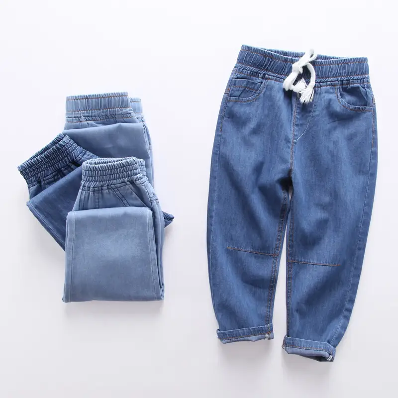 Kids Denim Jeans Blue Cotton Stretchable Waistband