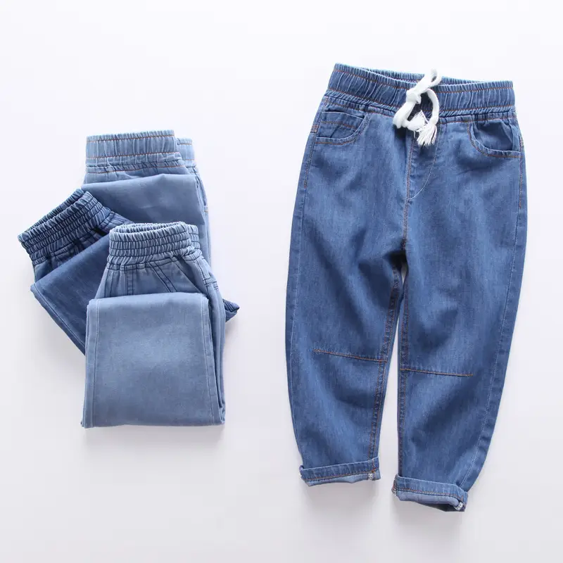 Kids Denim Jeans Blue Cotton Stretchable Waistband