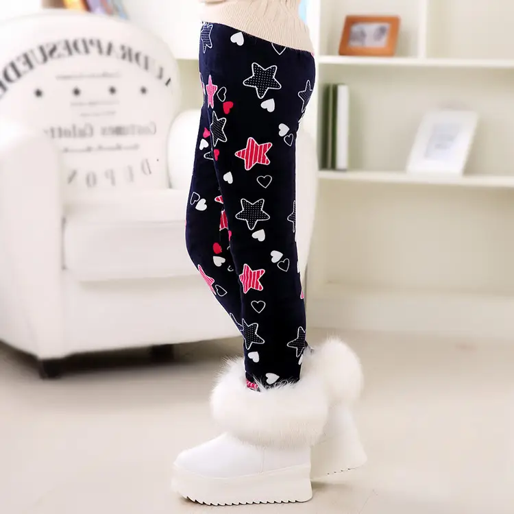 Kids Monochrome Fleece Leggings with Faux Fur Boots