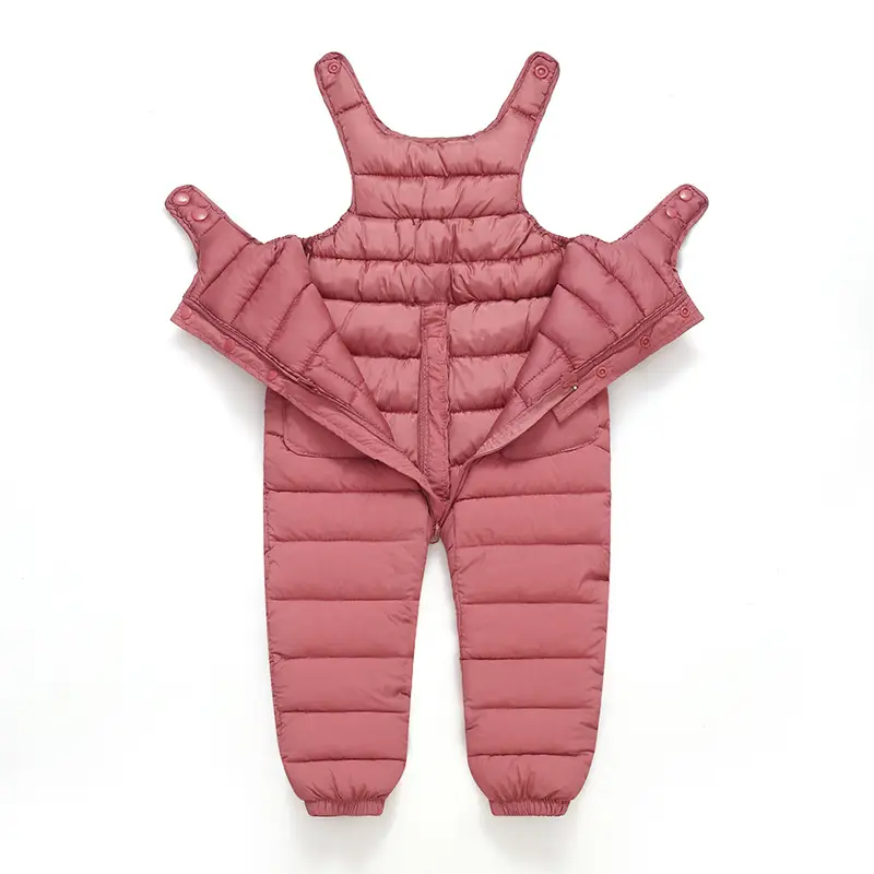 Kids Red Padded Jumpsuit Detachable Top Winter Warm