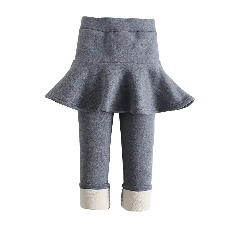 Fleece Lined Flared Skirt Leggings for Kids Navy Black Gray