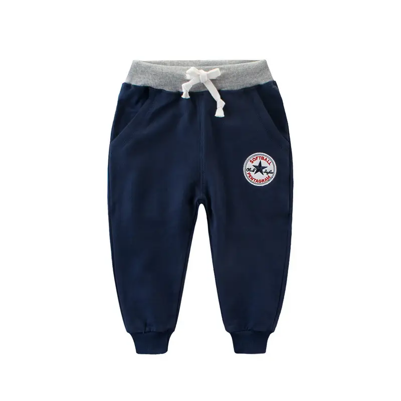 Children's Cotton Sports Pants Drawstring Waist Multi Color