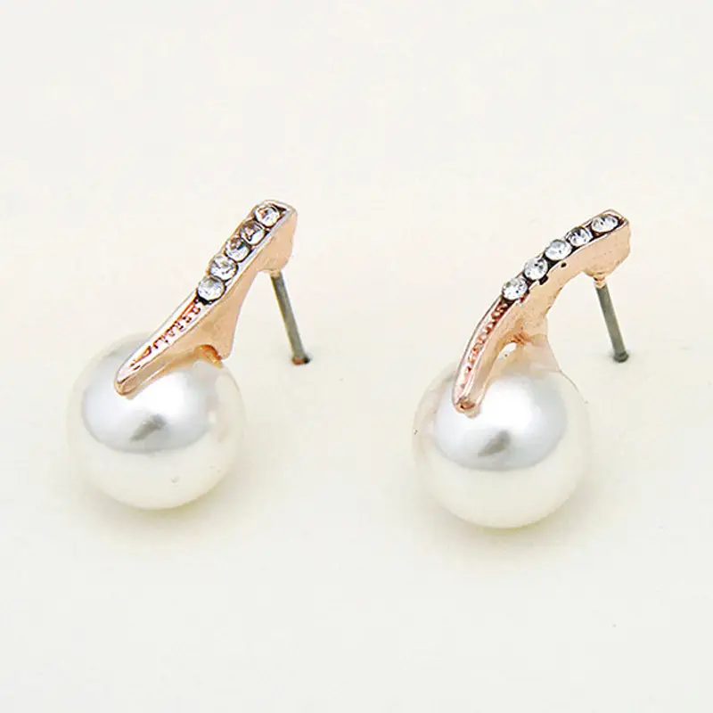 Rose Gold Pearl & Diamond Bridal Necklace Set