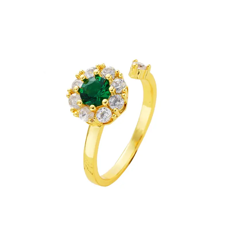 Green Zircon Ring & Pendant Set for Women