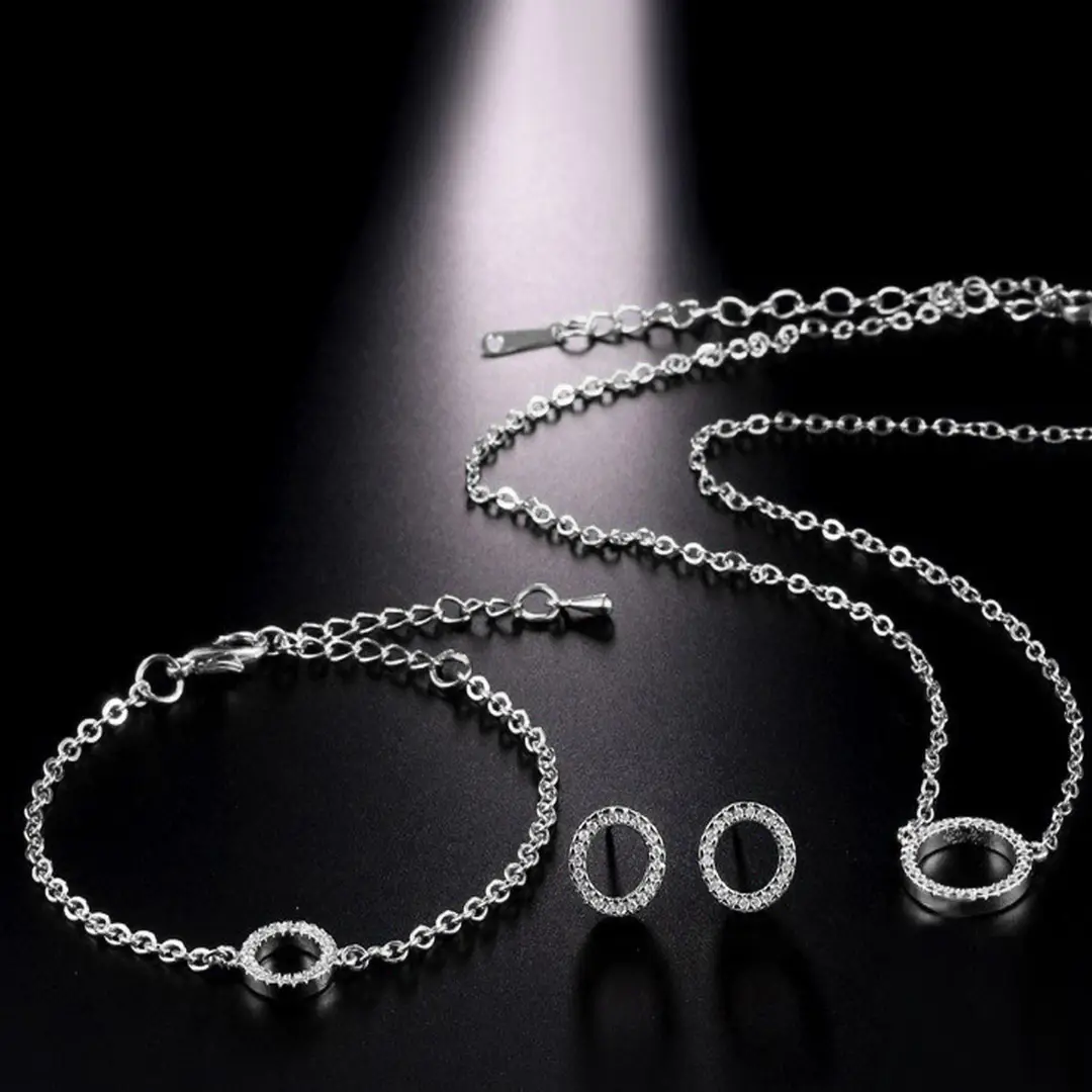 Gold Tone 3-Piece Jewelry Set for Weddings & Daily Wear