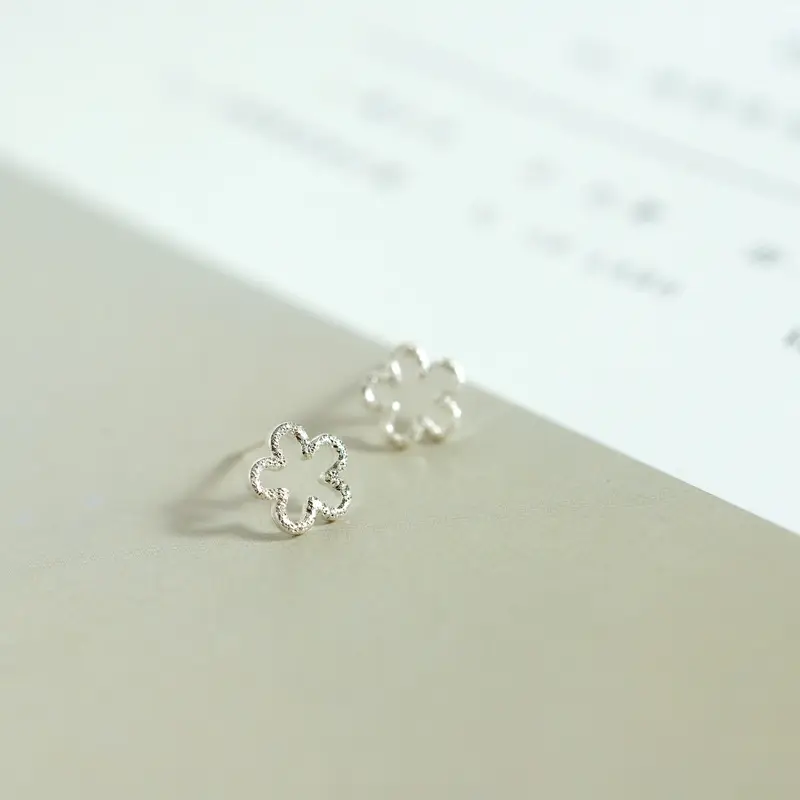S925 Silver Hollow Flower Earrings for Women